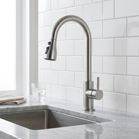 Robinet de cuisine moderne en acier inoxydable 304, flexible, à double fonction eau chaude et froide, avec douchette extractible