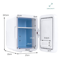 Mini refrigerador portátil de 4L con espejo de maquillaje y luz LED, enfriador eléctrico para camping, nevera de 12V para caravanas.