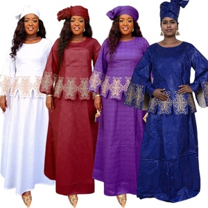 Vêtements Africains Grande Taille pour Femmes, Robes Élégantes et Tendance en <span class=keywords><strong>Bazin</strong></span> Riche <span class=keywords><strong>Brodé</strong></span>, Robes de Soirée de Turquie, Ensemble 2 Pièces, Robes Ankara pour le Quotidien - Product Image 1