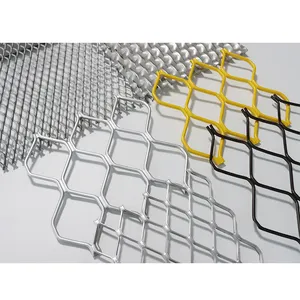 Bubuk dekoratif dilapisi logam aluminium expanded keamanan grid kawat aluminium jala pabrik