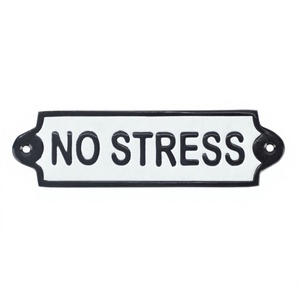 Panneaux métalliques décoratifs faciles à monter, personnalisables sur le thème, en fonte, avec message 'No Stress', à bas prix - Product Image 1