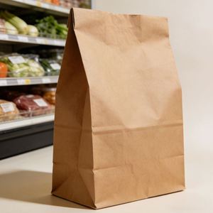 Bolsas de Papel Kraft de Lujo Reciclables de Grado Alimenticio para Entrega de Alimentos, Leche para Llevar con Impresión de Logotipo Personalizado - Product Image 1