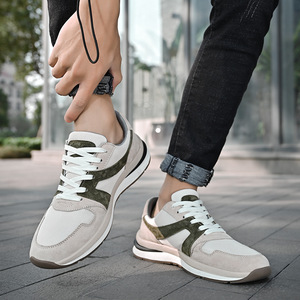 New Layer Cowhide Men's Casual Shoes - Breathable <b>Leather</b> Men's Casual <b>Sneakers</b> - Versatile Design - Product Image 1