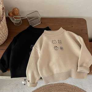 Vêtements d'hiver 2026 pour enfants : Sweat à capuche en polaire intégrée pour garçons et filles, tricoté, chaud, motif dessin animé, teint en pièce, 100% coton. - Product Image 4