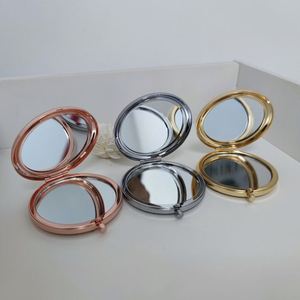 Portable Round Folded <b>Compact</b> <b>Mirrors</b> Rose Gold Silver Pocket <b>Mirror</b> Making up for Personalized Holiday Mother's Day Gift - Product Image 3