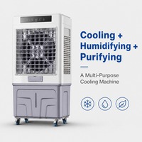 Enfriador de aire evaporativo comercial FJ-1120DLR con control remoto, flujo de aire de 8000 CMH, tanque de agua de 60L, 200W para taller