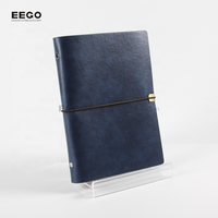 Journal classique en cuir à couverture souple noir A5 classeur à anneaux à feuilles mobiles personnalisé avec bande élastique
