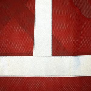 سترة أمان مخصصة خفيفة الوزن بشبكة وشريط عاكس برتقالي اللون الأكثر مبيعًا - Product Image 5