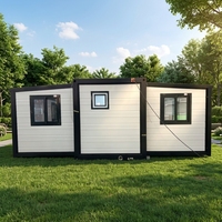 Maison conteneur en acier préfabriquée de luxe, étanche, respirante, coupe-vent, extensible 20/40 pieds, 2 à 5 chambres, maisonnette pliable
