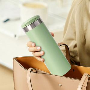 แก้วกาแฟแบบกำหนดเอง ขนาด 350 มล. 500 มล. แก้วน้ำเก็บความร้อนแบบใช้ซ้ำได้ ขนาด 12 ออนซ์ 16 ออนซ์ ขวดทรงตรง สแตนเลสสุญญากาศ แก้วน้ำเดินทาง - Product Image 4