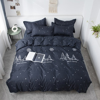 Parure de lit en coton brossé lavé de qualité supérieure, comprenant drap plat, housse de couette et taies d'oreiller, pour lit simple d'étudiant universitaire