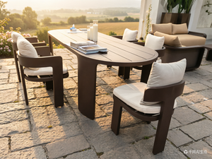 Luxury Modern Design <b>Aluminum</b> Alloy Dining Set Weather-resistant Outdoor Furniture for Garden Patio Villa - Product Image 3