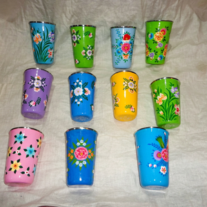 Vaso de Acero Inoxidable con Diseño Floral, Taza de Acero Clásica de 200 ml con Impresión Esmaltada para Hogar, Hotel, Restaurante - Product Image 1