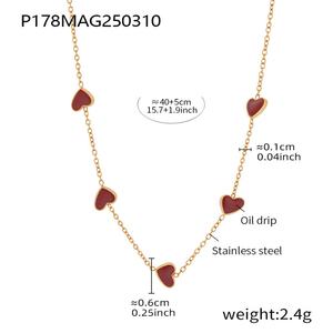 Collar Personalizado de Acero Inoxidable Chapado en Oro de 18K con Forma de Corazón, Joyería de Moda al por Mayor - Product Image 3