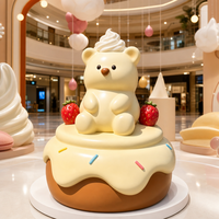 Sculpture en résine d'un petit ours mignon, modèle artisanal pour la décoration de la maison pour Thanksgiving