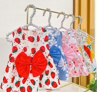 Robe d'été pour animaux de compagnie avec nœud papillon, accessoires pour chiens, vêtements pour chats et chiens