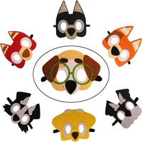 Accesorios de rendimiento para el Día de los niños Serie de máscaras de perro de fieltro de Halloween para decoraciones de fiesta