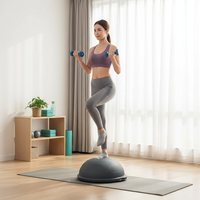Entrenador de Equilibrio Multifuncional Personalizado, Entrenador de Equilibrio de Media Bola para Ejercicio, Deporte y Relajación, Color Negro
