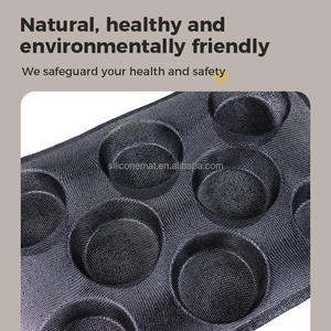 قوالب خبز سيليكون بـ 8 تجاويف بيضاوية للكعك والخبز غير لاصقة، صواني خبز مثقبة، قوالب همبرغر، صينية كب كيك - Product Image 2