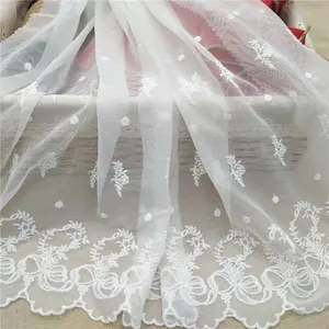 63 cm nylon cotton mesh embroidery lace trim white dress border lace fabric trim