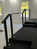 Rampe d'escalier en câble en acier inoxydable poli, style européen et américain moderne, faible entretien, avec protection de sécurité