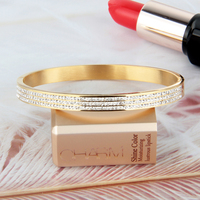 Bracelet en acier inoxydable plaqué or de haute qualité, bijoux cadeau, mode, magnifique, serti de diamants, acier inoxydable 316L pour femmes