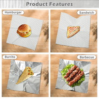 Feuilles d'emballage alimentaire en OPP recyclables et isolées de qualité supérieure pour gâteaux, pizzas, sandwichs, pains, charcuteries, emballages à emporter, résistantes à la graisse, logo personnalisé