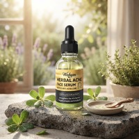 Sérum Visage Traitant l'Acné à Base de Plantes, Huile Essentielle Naturelle Anti-Boutons et Anti-Imperfections pour Peaux Grasses, Réparation des Pores