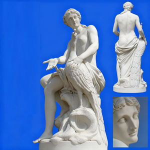 รูปปั้นนกยูงหินอ่อนสีขาวแกะสลักด้วยมือปรับขนาดได้รูปปั้นสวน - Product Image 5