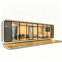 Casa Contenedor Modular Prefabricada de 1-2 Pisos, Tipo Cápsula Espacial Apple Cabin, de 20 pies y 40 pies, para Hotel, Supermercado, Diseño Moderno y de Lujo