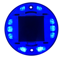 Réflecteur routier solaire LED œil de chat, rond, en plastique, à 360 degrés, haute intensité, prismatique, pour marquage routier, avec une visibilité supérieure à 800 m