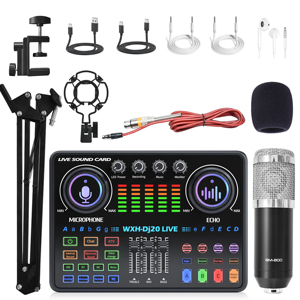 DJ20 <span class=keywords><strong>Set</strong></span> completo telefono cellulare <span class=keywords><strong>Live</strong></span> Streaming Karaoke scheda Audio 48V microfono capacitivo Mixer Audio scheda Audio <span class=keywords><strong>Live</strong></span> - Product Image 3