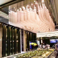 Lustre de plafond rectangulaire LED en cristal luxueux de grande taille, design minimaliste pour bureaux de vente, zones d'exposition de modèles, salles de karaoké