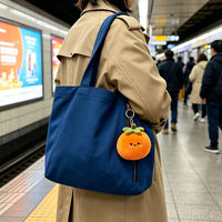 Op maat gemaakte schattige fruit sinaasappel pluche sleutelhanger Kawaii pluche sleutelhanger knuffel voor tas hanger aangepaste logo pluche sleutelhanger