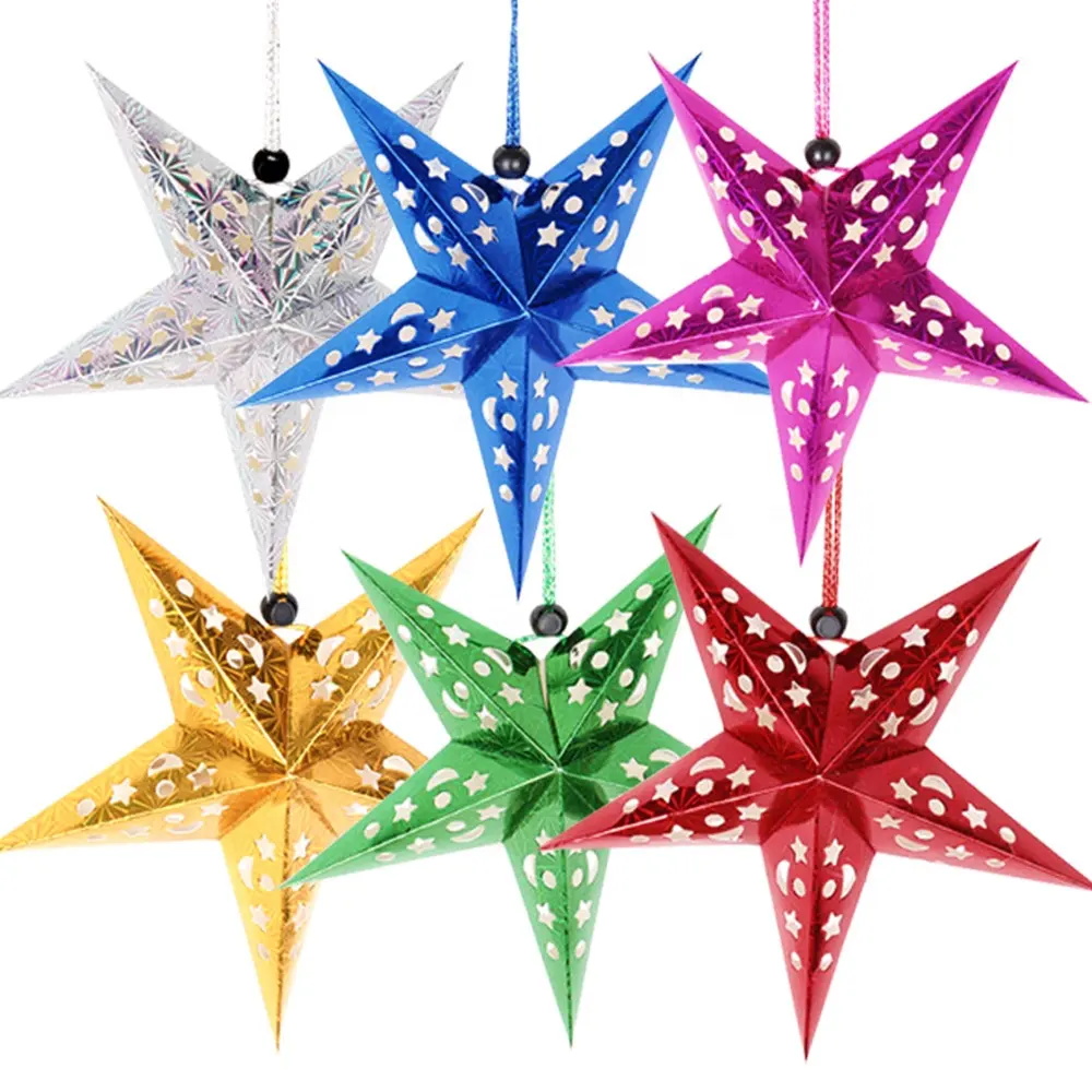 Hollow Star Paper Pendants 30cm Christmas Ornaments Home Decoracion For The New Year Navidad 2019 Xmas Decoration Party DIY