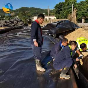 Géomembrane HDPE anti-UV pour revêtement de bassins d'<span class=keywords><strong>eau</strong></span> saumâtre et d'<span class=keywords><strong>eau</strong></span> salée dans l'aquaculture côtière, les fermes piscicoles et les applications de barrages - Product Image 6