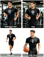 T-shirts de sport respirants pour hommes, coupe régulière, imprimés en 3D, en polyester et soie de lait, manches courtes, séchage rapide, vêtements de sport actifs
