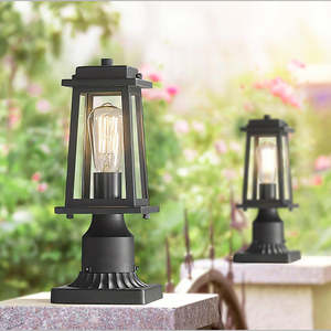 Lampe de pilier extérieure moderne en métal et verre, étanche IP65, <span class=keywords><strong>pour</strong></span> villa, jardin, <span class=keywords><strong>portail</strong></span>, clôture, style rétro américain antique, éclairage mural - Product Image 3