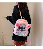 Sac à dos en peluche ours fraise en gros, sac à dos en peluche Stitch mignon pour femmes et enfants