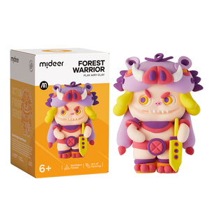 Mideer MD1328 Airy Fun Clay - Waldkrieger Actionfiguren-Serie (Rhino Boxer) Kreatives Modelliermasse-Set - Product Image 1