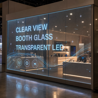 Écran LED transparent pour stand de salon professionnel, mur en verre, affichage LED personnalisé sur verre