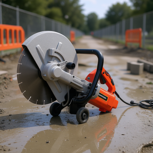 Scie à béton électrique de 14 pouces avec raccord pour ligne d'eau et lame pour la construction routière - Product Image 2