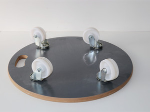 Круглая серая тележка из МДФ для дома - Product Image 3