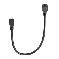 Cable convertidor Bochara de 30 cm Micro USB 2.0 macho a Mini 5 pines hembra M/F con blindaje de lámina y 4+1 núcleos OFC
