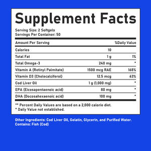 Gélules d'huile de foie de morue en gros avec vitamines et oméga-3 pour soutenir la santé musculaire et osseuse, et le système immunitaire - Product Image 6