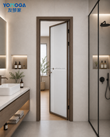 Puertas de Baño de Aluminio Personalizadas de Alta Calidad - Diseño Moderno Minimalista Impermeable para Uso en Hoteles y Villas, Tamaño 1970*770, Garantía de 4 Años
