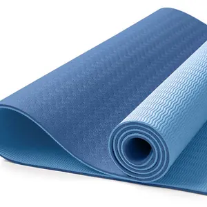 2022热销防滑双层环保TPE瑜伽垫，瑜伽普拉提6毫米纹理防滑瑜伽垫