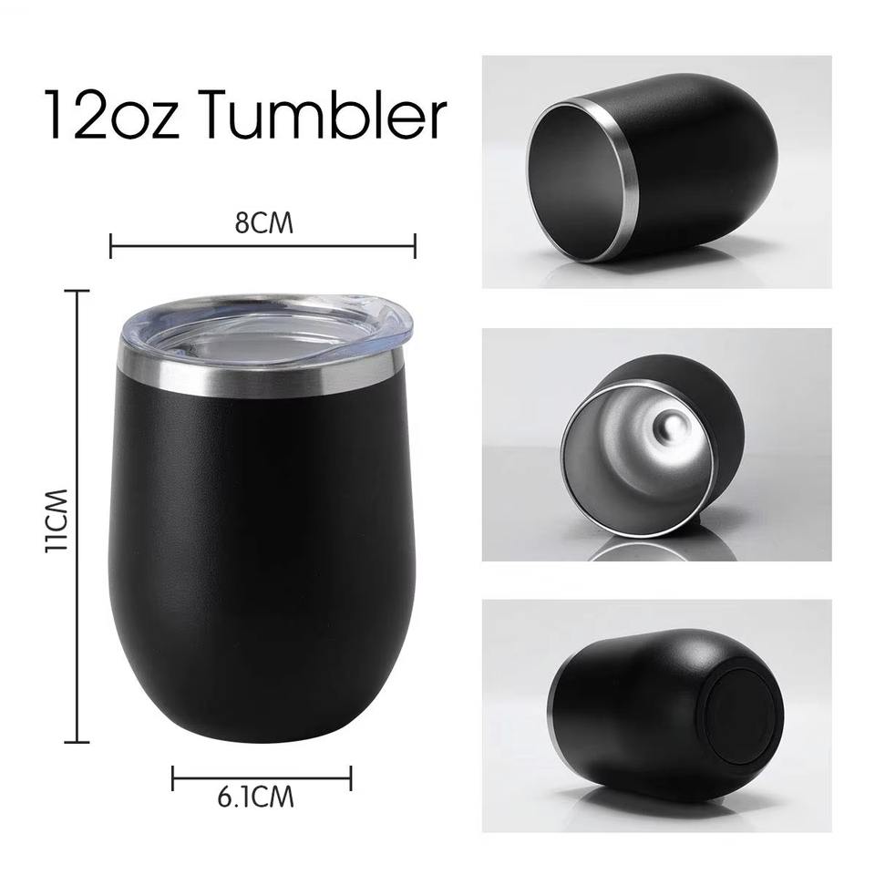 Custom Logo 12oz 12 Oz Thermal Stemless Wine Glasses Double Wall Vacuum ...