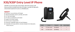 Téléphone IP SIP d'entrée de gamme Fanvil <span class=keywords><strong>X3SP</strong></span> compatible PoE, écran LCD couleur 2,4 pouces 320*240, 4 lignes SIP, 2 ports RJ45 10/100M, audio HD, conférence 3 voies - Product Image 3
