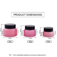Pot en verre pour cosmétiques, 15g, 30g, 50g, vide, à épaule inclinée, givré, avec couvercle à vis en verre, pour soins de la peau, logo personnalisé